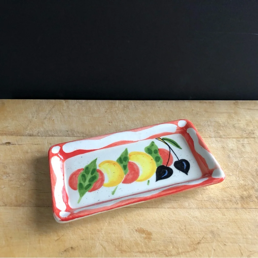 Crate & Barrel Debby Segura Vintage Small Fruit Appetizer Dessert Plate - Italy